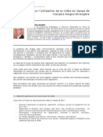 Module Sur L'utilisation de La Vidéo en Classe de Français Langue Étrangère (Jean-Michel Ducrot) PDF