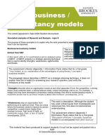 Use of Business / Accountancy Models: Annotated Examples of Research and Analysis - Topic 8