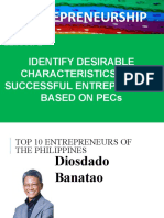 2 IDENTIFY DESIRABLE CHARACTERISTICS OF A SUCCESSFUL ENTREPRENEUR BASED ON PECs