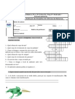 Ficha de Avaliação Metamorfoses e Factores Do Meio