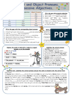 Subject and Object Pronouns Possessive Adjectives - 93842