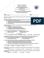 Diagnostic Test in Science Grade 9 School Year 2018-2019: Schools Division Office Quezon City