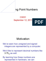 Floating Point Numbers: CS031 September 12, 2011