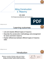 Building Construction 2. Masonry: Civil Engineering Materials and Construction