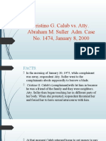 Cristino G. Calub vs. Atty. Abraham M. Suller Adm. Case No. 1474, January 8, 2000