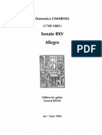 CIMAROSA, Domenico - Sonate BXV Allegro (Edited by Gérard Reyne) (Guitar Music Score)