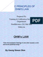 Basic Principles of Ohm'S Law: Prepared by Training & Calibration Services Department Healthtronics (M) SDN BHD Malaysia