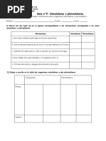 5° Guía N°2 Unicelulares y Pluricelulares