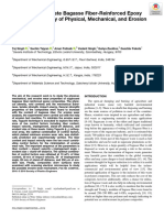 Fabrication of Waste Bagasse Fiber-Reinforced Epoxy Composites: Study of Physical, Mechanical, and Erosion Properties