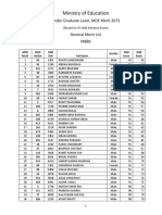 Ministry of Education: Under Graduate Level, MOE Merit 2073 (General Merit List Mbbs