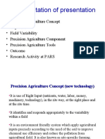 Organizatation of Presentation: Precision Agriculture Concept Objective Precision Agriculture Component