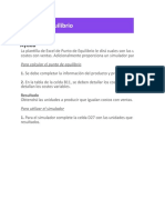 Planilla de Excel de Calculo de Punto de Equilibrio