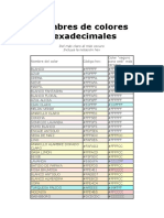 Nombres de Colores Hexadecimales