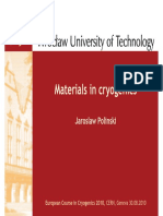 Materials in Cryogenics: Jaroslaw Polinski