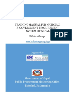 Training Manual For National E-Government Procurement System of Nepal