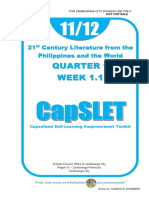 Quarter 1 WEEK 1.1: 21 Century Literature From The Philippines and The World