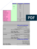 Variable Input Calculated Conversions: Line To Line Voltage Drop. Using Magnetic