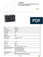 Product Data Sheet: Circuit Breaker Masterpact MTZ2 32H1, 3200 A, 4P Fixed, Without Micrologic