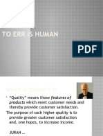 To Err Is Human: DR Inas Alassar CPHQ