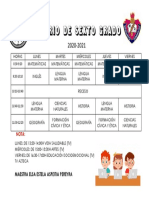 Horario de Sexto Grado