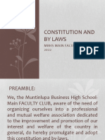 Constitution and by Laws: Mbhs Main Faculty Club 2020-2022