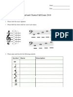 Band and Chorus Fall Exam 2010: Name: - Date