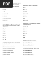 Sets Worksheet 1