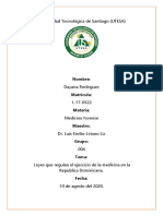 Leyes Que Regulan El Ejercicio de La Medicina en La Republica Dominicana.