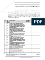 ISO 9001:2015 Internal Audit Checklist For Manufacturing Companies