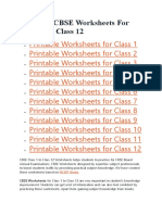 Printable CBSE Worksheets For Class 1 To Class 12