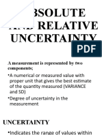 Absolute and Relative Uncertainty