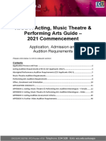 Acting Music Theatre Performing Arts Application and Audition Guide 2021 Commencement