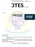 Notes BSC Prose 2018 2019 PDF