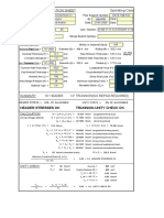 Operating Case Trunnion Calculation Sheet: Input Data