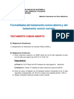 Formalidades Del Testamento Común Abierto y Del Testamento Común Cerrado