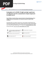 Evaluation of A COVID 19 IgM and IgG Rapid Test An Efficient Tool For Assessment of Past Exposure To SARS CoV 2