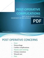 Post-Operative Complications: Dato' DR Rusdi Abd Rahman Department of Oral Maxillofacial Surgery HRPZ Ii