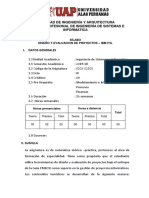 Silabo Diseño y Evaluación de Proyectos PDF