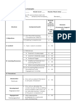 Checklist For IDEA Lesson Exemplar