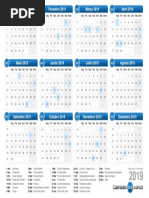 Calendário 2019