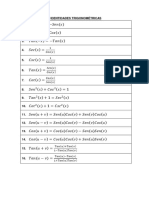 Fórmulas Trigonométricas - Integrales Directas PDF