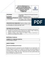 Guía de Aprendizaje No. 1 Implementación Del Sistema de Gestión de Calidad Agosto 2020