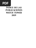 Indice de Las Publicaciones Watch Tower 2019