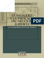 La Invalidez y La Ineficacia Del Negocio Juridico en La Jurisprudencia de La Corte Suprema