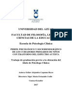 Perfil Psicológico y Sociodemográficos de Cuidadores Primarios de Niños Con Autismo