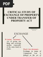 Critical Study of Exchange of Property Under Transfer of Property Act