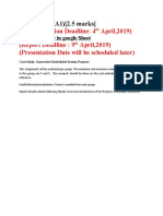 (Topic Selection Deadline: 4 April, 2019) (Report Deadline: 9 April, 2019) (Presentation Date Will Be Scheduled Later)