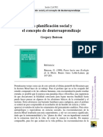 La Planificación Social y El Concepto de Deuteroaprendizaje