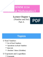 FHMM 1114 General Mathematics I: Lecture Chapter 1