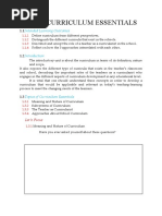 Unit 1: Curriculum Essentials: Intended Learning Outcomes